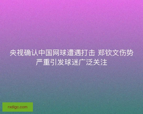 央视确认中国网球遭遇打击 郑钦文伤势严重引发球迷广泛关注